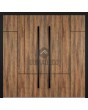 LIM WOODLINE 1 Doble: puerta doble de aluminio con laminado de alta presión en nogal.