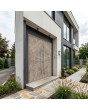 Puerta doble de aluminio con revestimiento de imitación de madera «Fir Platinum»