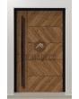 LIM WOODLINE 4 - Puerta de entrada de aluminio con aspecto de madera recubierta de laminado de alta presión Creek Larch.