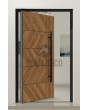 PIVOT WOODLINE 4 - Puerta pivotante con panel Creek Larch de laminado de alta presión imitación madera.