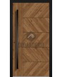 LIM WOODLINE 4 - Puerta de entrada de aluminio con aspecto de madera recubierta de laminado de alta presión Creek Larch.