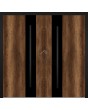 LIM WOODLINE 5 Double: puerta doble de entrada con acabado de aluminio imitación madera, recubierta con laminado de alta presión Barrique Oak.