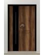 LIM WOODLINE 5 - Puerta de entrada de aluminio con acabado de madera, laminado de alta presión Barrique Oak.