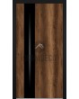 LIM WOODLINE 5 - Puerta de entrada de aluminio con acabado de madera, laminado de alta presión Barrique Oak.