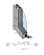 LIM G2 doble - Puerta de aluminio con doble cristal y panel decorativo