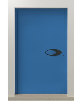 Puerta de entrada metálica insercciones aluminio derecha negro de 93x209.5  cm