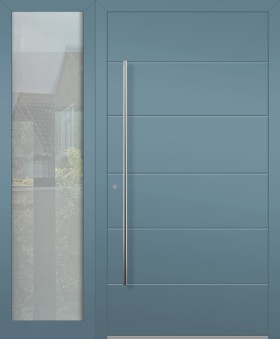 Puerta delantera LIM abatible de aluminio con luz lateral izquierda (vista desde el exterior) 