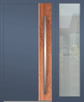 Puerta abatible LIM de aluminio con luz lateral derecha (vista desde el exterior) 