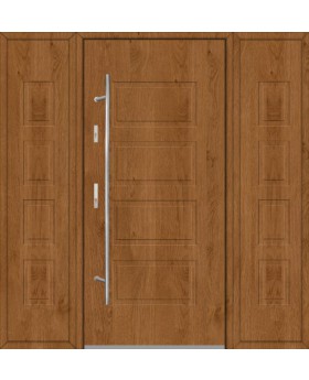 Fargo 13 T - puerta entrada metalica con dos sidelites