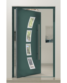 PIVOT 21A - Puerta pivotante exterior moderna de aluminio