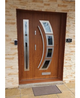 Fargo 21A DB - puerta entrada moderna con sidelite
