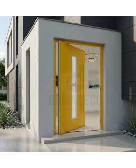 Puerta de entrada giratoria de aluminio de alta calidad en color amarillo