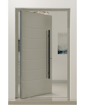 PIVOT AP05 - puerta de entrada moderna de aluminio con nervaduras