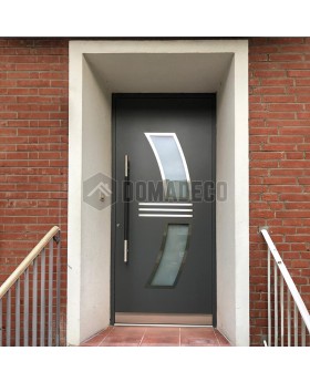 Puerta de entrada de aluminio antracita de alta seguridad