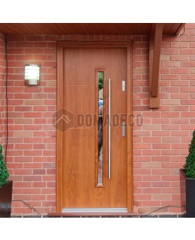 Puerta de entrada de acero de alta seguridad Golden Oak para el hogar
