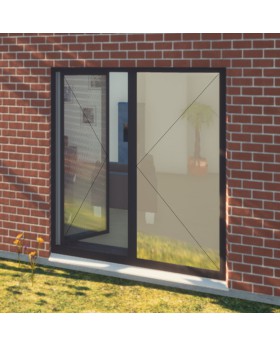 AL86-B3 - puerta doble de balcón basculante (apertura interior)