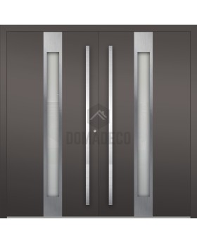 LIM C1 doble - moderna puerta principal de aluminio con doble bisagra y cristal