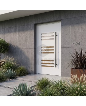 puerta de entrada de aluminio blanco 