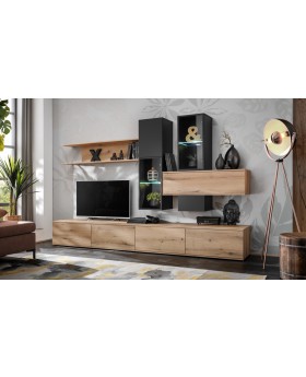Cannes: mueble moderno de pared con soporte para televisor