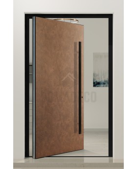 PIVOT Corten - Puerta de entrada de aluminio con acabado Corten