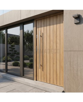 Puerta de entrada de acero de alta seguridad Turner Oak con sistema de cierre multipunto