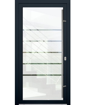 LIM Glass S5 - puerta principal esmerilada con cinco franjas transparentes