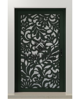 PIVOT G1 - Puerta pivotante de aluminio acristalada con panel decorativo