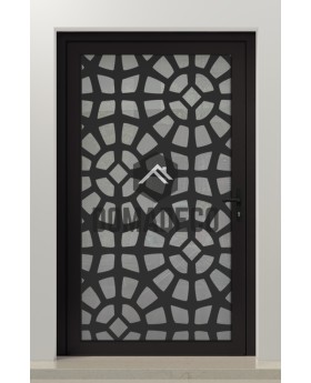 PIVOT G2 - Puerta pivotante de aluminio acristalada con panel decorativo