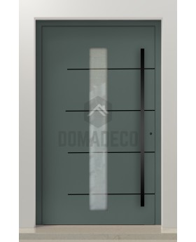 PIVOT Gryf-B: puerta pivotante grande de aluminio con cristal, segura.