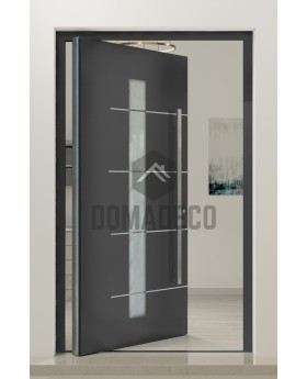 PIVOT Gryf-B: puerta pivotante grande de aluminio con cristal, segura.