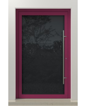 PIVOT VL19 - Puerta pivotante de vidrio Lacobel recubierto con pintura de aluminio de alta calidad.