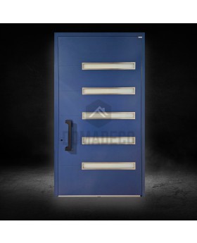 Puerta exterior delantera de alta gama de aluminio azul