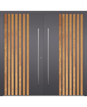 LIM RAIL3 double - puerta doble de aluminio con lamas verticales de perfiles de aluminio