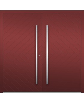 LIM v59 doble: puerta exterior doble de aluminio premontada con nervaduras.