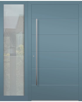 Puerta delantera LIM abatible de aluminio con luz lateral izquierda (vista desde el exterior) 