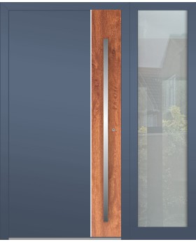 Puerta abatible LIM de aluminio con luz lateral derecha (vista desde el exterior) 