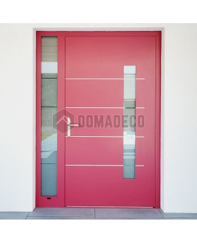 Puerta delantera LIM abatible de aluminio rojo con luz lateral izquierda
