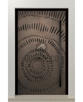 PIVOT M11 - puerta pivotante con textura de bronce de metal fresado