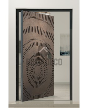 Puerta con textura bronce de metal fresado