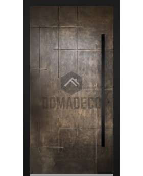 LIM M24 - puerta batiente de aluminio con metal líquido de bronce