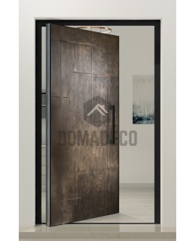 PIVOT M24 - puerta pivotante de aluminio con metal líquido de bronce