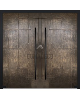 LIM M24 doble - puerta doble con bisagras de aluminio y metal líquido de bronce