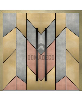 LIM M4 doble - Puerta de entrada de aluminio de doble bisagra revestida con metal líquido de diferentes colores