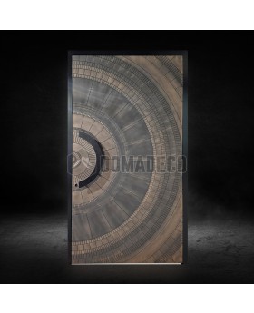 Puerta batiente de entrada con textura de bronce de metal fresado