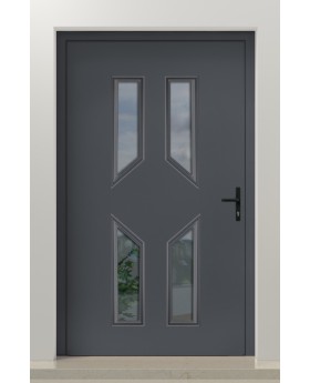 PIVOT CL11 - puerta pivotante tradicional de aluminio acristalada con marco decorativo