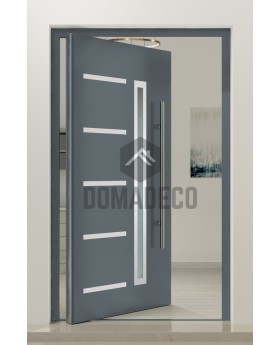 PIVOT P101: moderna puerta de entrada pivotante de aluminio.