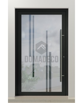 PIVOT Glass S10 - puerta pivotante de aluminio esmerilado con decoración transparente