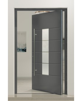 PIVOT AP06 - Puerta de entrada pivotante de aluminio para uso intensivo