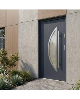 Puerta de seguridad de una hoja en color antracita