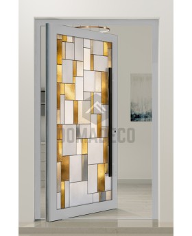 PIVOT SG2 - Puerta pivotante exterior de aluminio con vidrio tintado personalizado